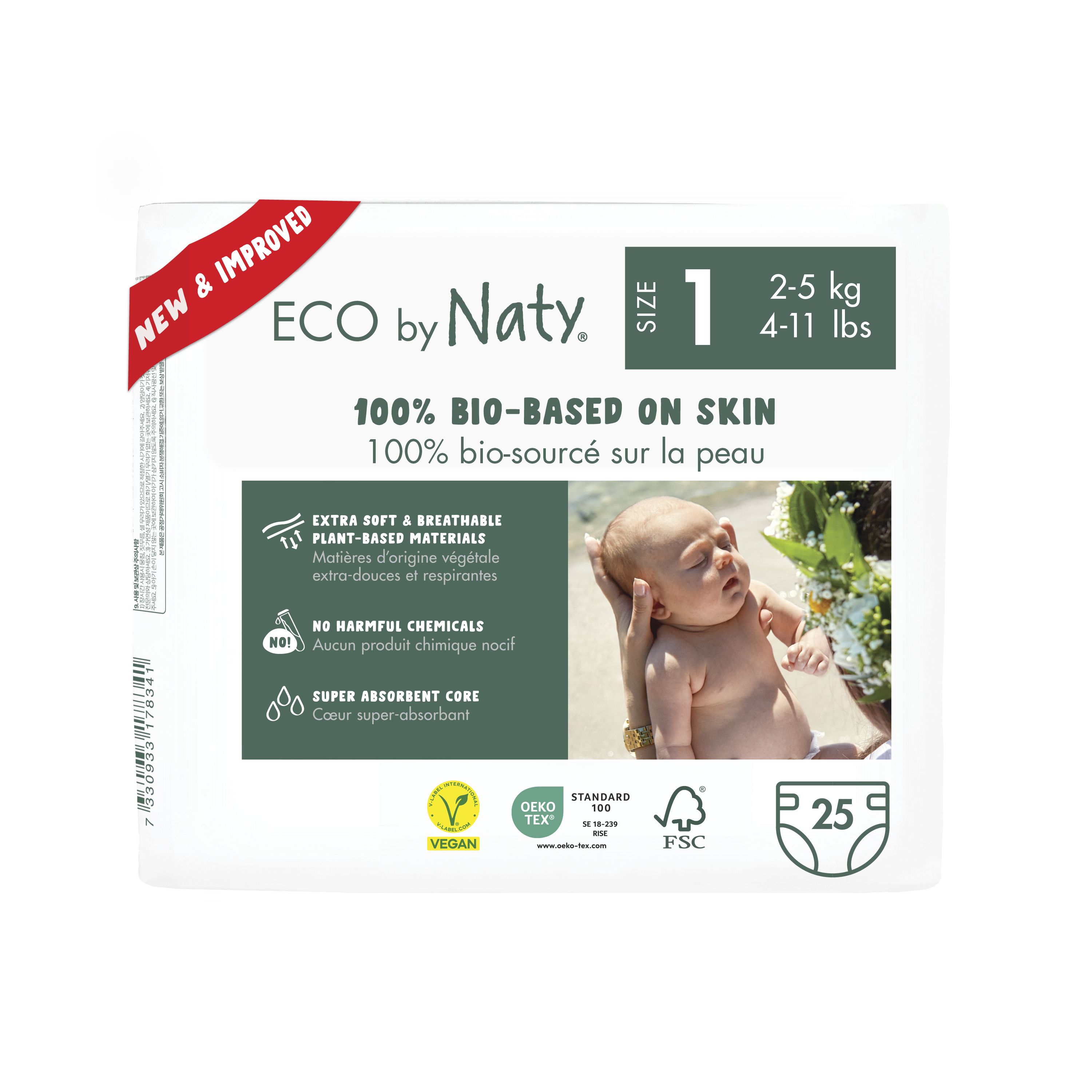 25 x Eco Nappies (Size 1), , large, Eco by Naty